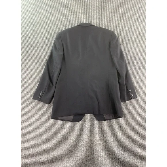 Armani Collezioni Suit Jacket 40 R Black Solid Designer Premium Luxury Italy